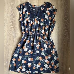 Daniel Rainn Navy Dress with Orange and White Floral